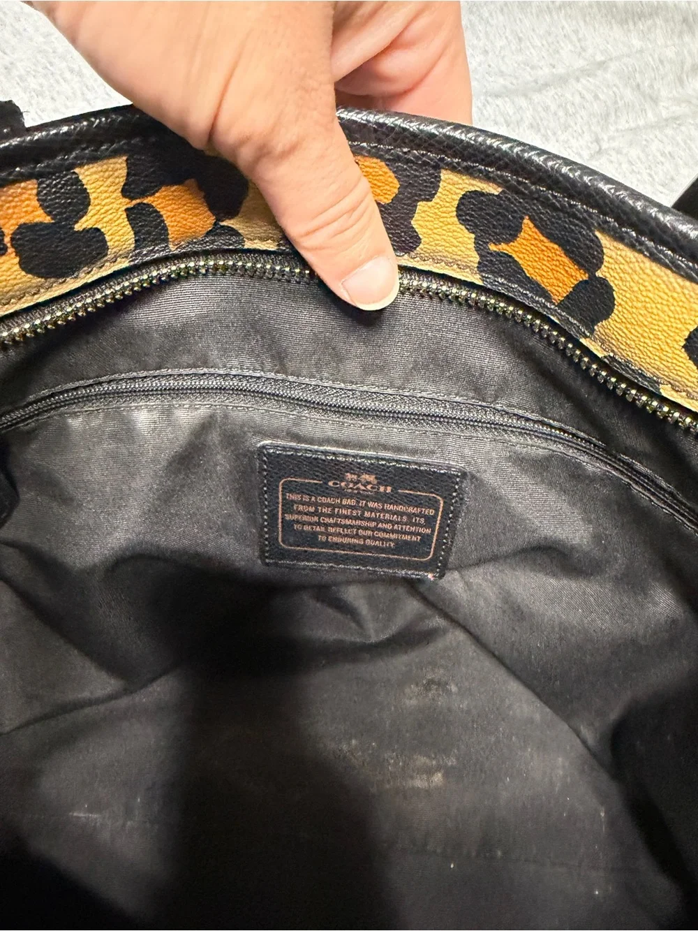 Coach Leopard-Print Tote in Tan and Black